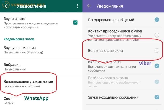 Уведомления WhatsApp