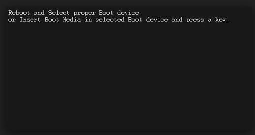 Reboot and Select proper Boot device